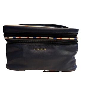 Yumi Kim Blue Zip Cosmetic Travel Bag Makeup Organizer Multicolor Interior